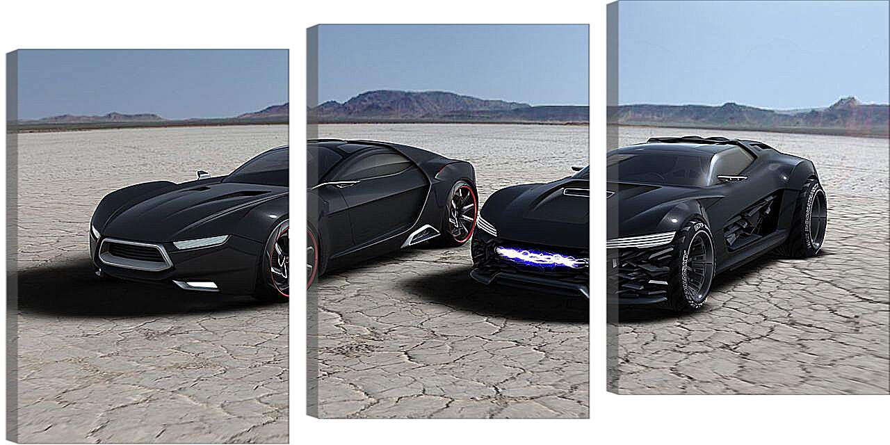 Модульная картина - Машины в пустыне