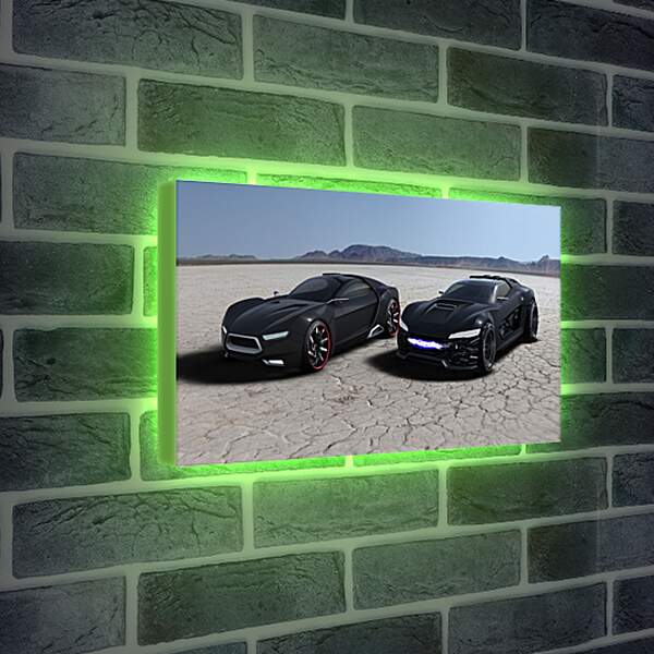 Лайтбокс световая панель - Машины в пустыне