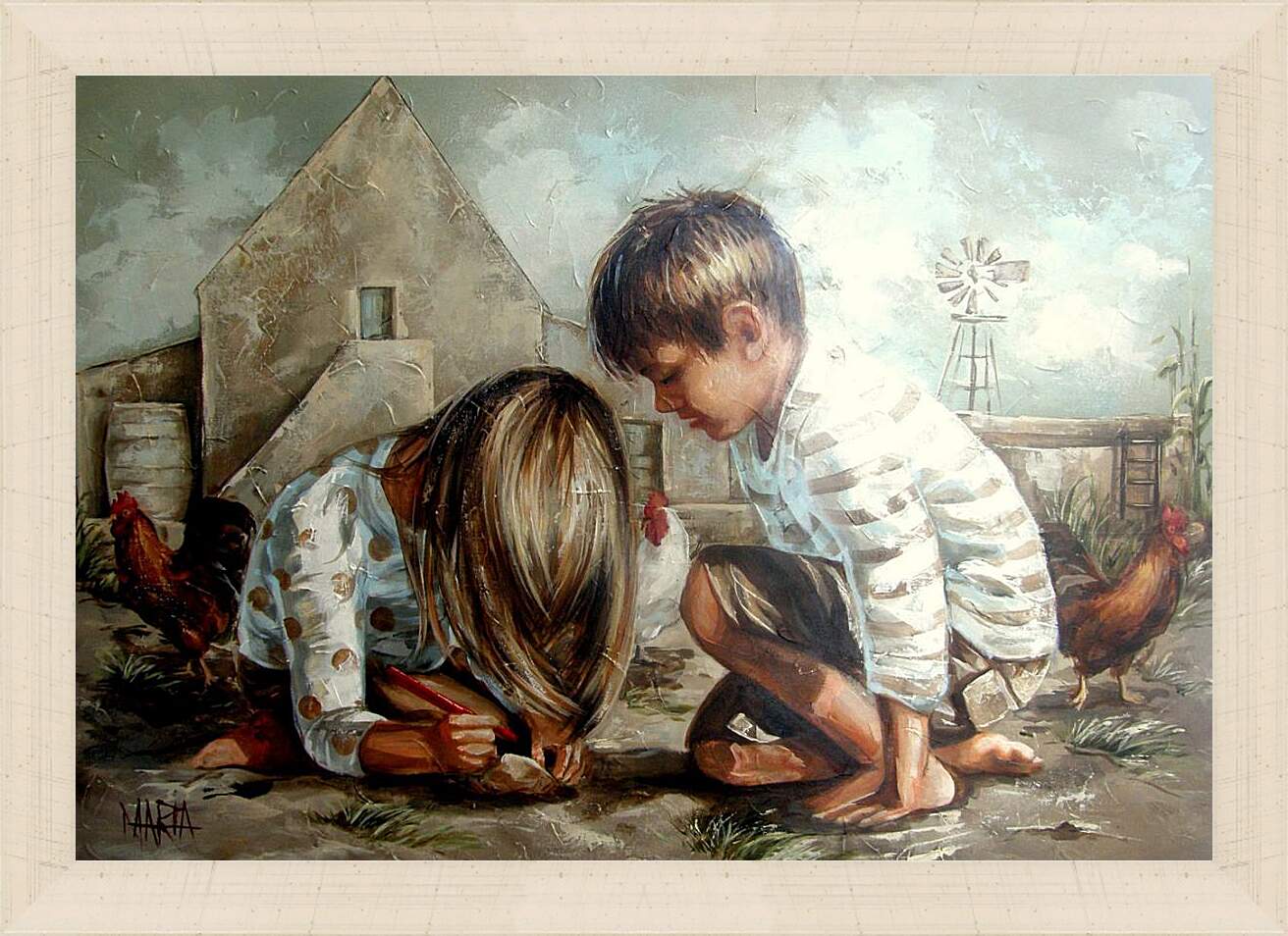 Картина в раме - Дети