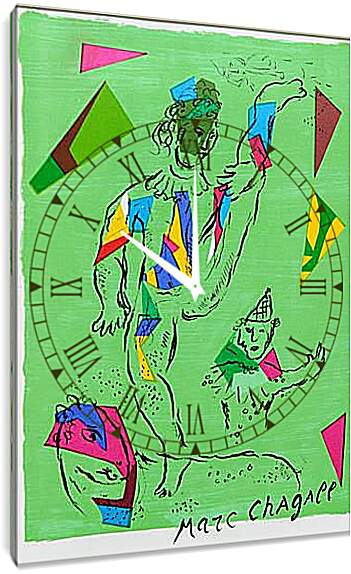 Часы картина - Derriere le miroir. (Акробат) Марк Шагал