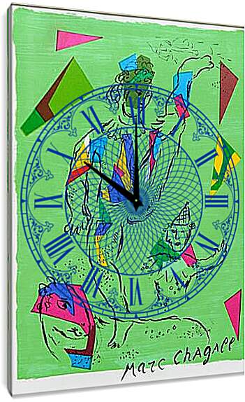 Часы картина - Derriere le miroir. (Акробат) Марк Шагал