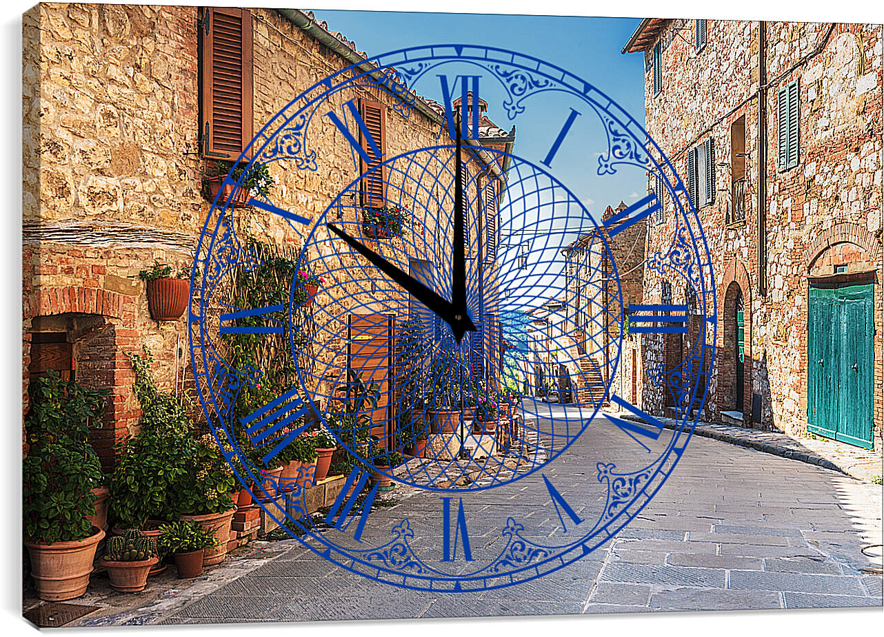 Часы картина - Улица Тосканы Италия