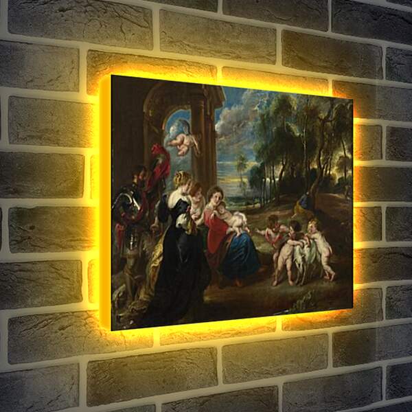 Лайтбокс световая панель - The Holy Family with Saints in a Landscape. Питер Пауль Рубенс