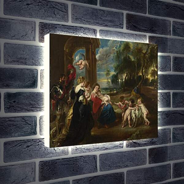 Лайтбокс световая панель - The Holy Family with Saints in a Landscape. Питер Пауль Рубенс