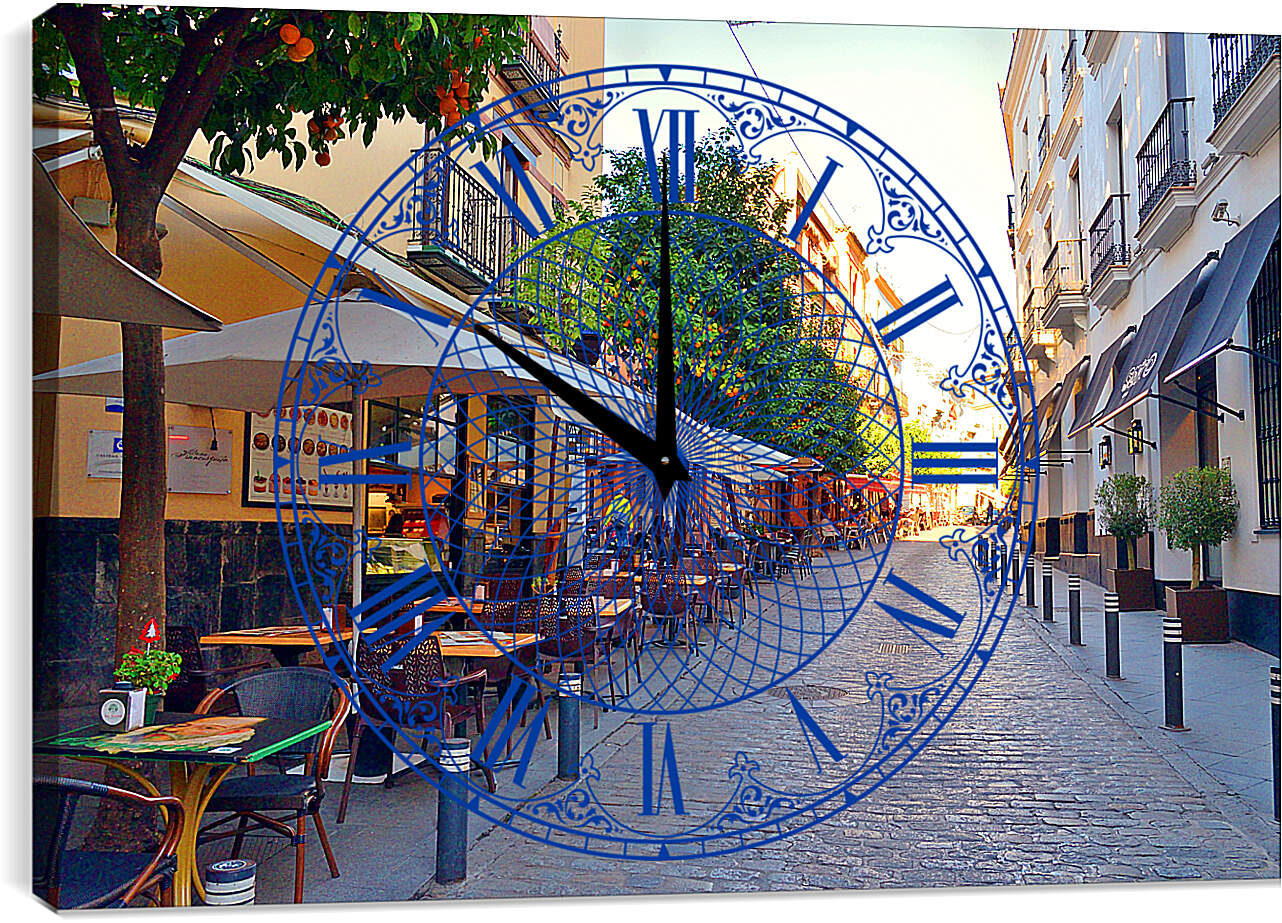 Часы картина - Кафе в Испании