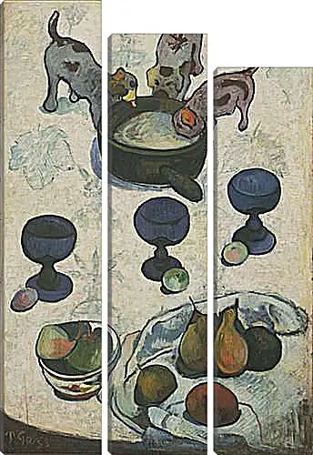 Модульная картина - Still Life with Three Puppies. Поль Гоген