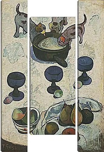 Модульная картина - Still Life with Three Puppies. Поль Гоген