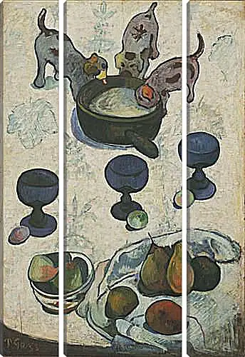 Модульная картина - Still Life with Three Puppies. Поль Гоген