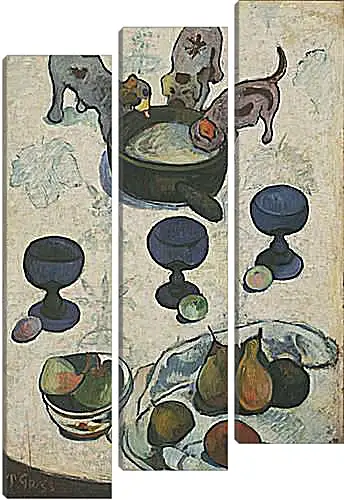 Модульная картина - Still Life with Three Puppies. Поль Гоген