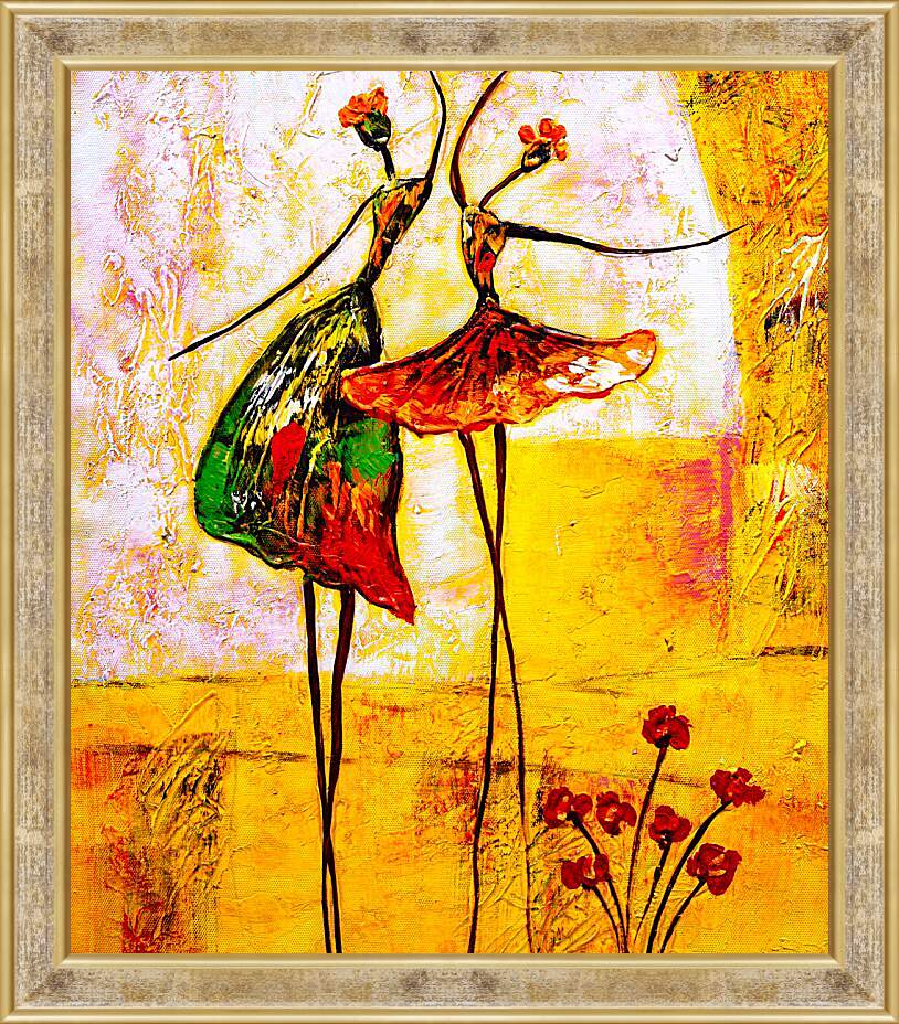 Картина в раме - Две девушки танцуют