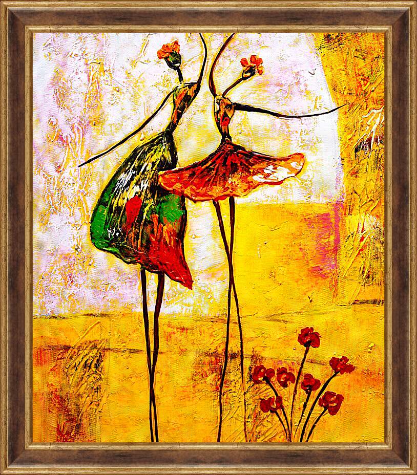 Картина в раме - Две девушки танцуют