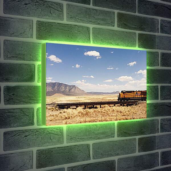 Лайтбокс световая панель - Американский поезд в прерии