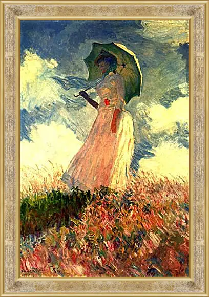 Картина в раме - Woman With Sunshade. Клод Моне