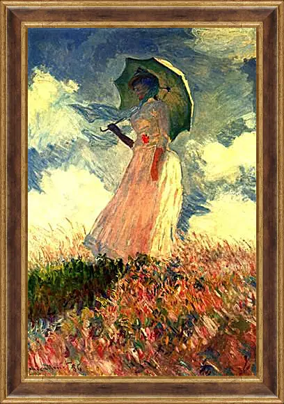 Картина в раме - Woman With Sunshade. Клод Моне