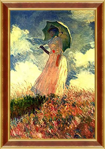 Картина в раме - Woman With Sunshade. Клод Моне