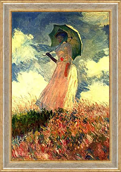 Картина в раме - Woman With Sunshade. Клод Моне