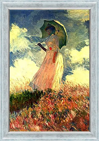 Картина в раме - Woman With Sunshade. Клод Моне