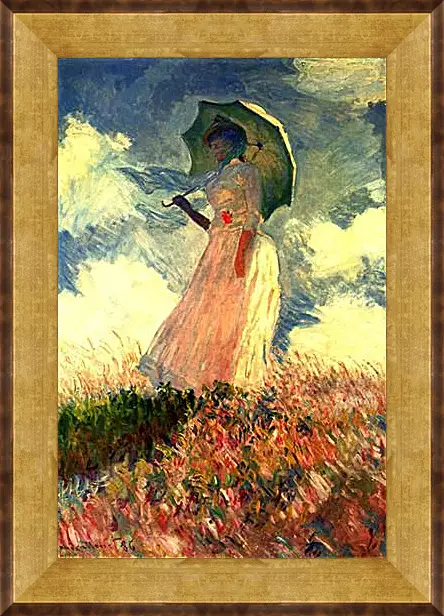 Картина в раме - Woman With Sunshade. Клод Моне