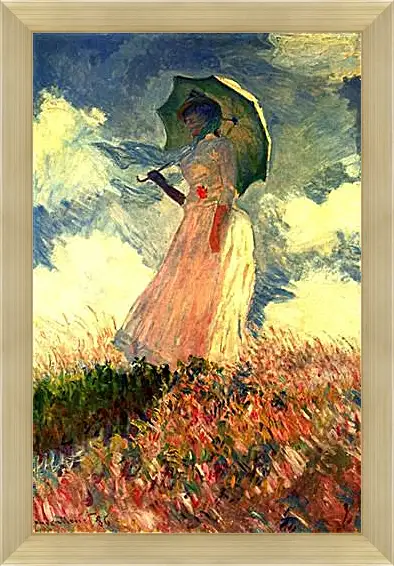 Картина в раме - Woman With Sunshade. Клод Моне