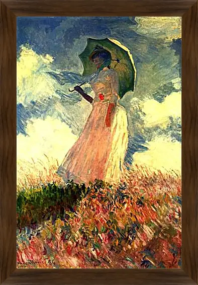 Картина в раме - Woman With Sunshade. Клод Моне