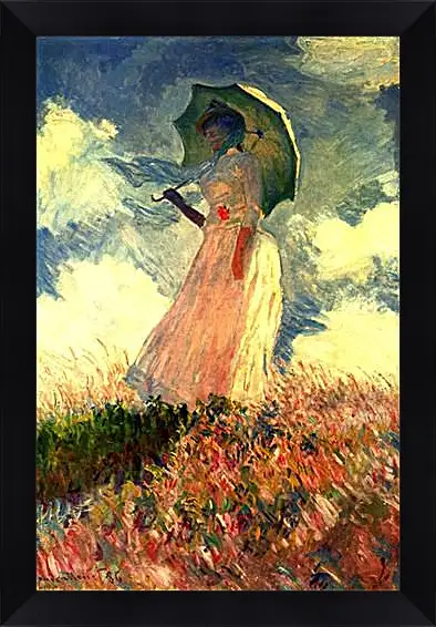 Картина в раме - Woman With Sunshade. Клод Моне