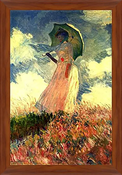 Картина в раме - Woman With Sunshade. Клод Моне