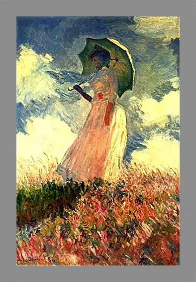 Картина в раме - Woman With Sunshade. Клод Моне