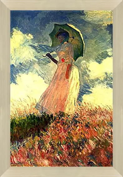 Картина в раме - Woman With Sunshade. Клод Моне