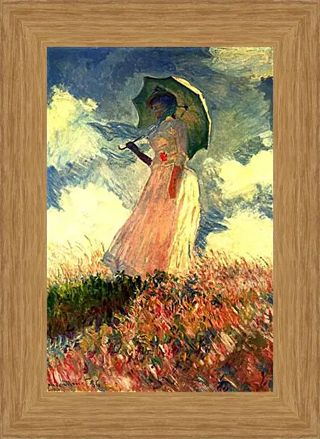 Картина в раме - Woman With Sunshade. Клод Моне