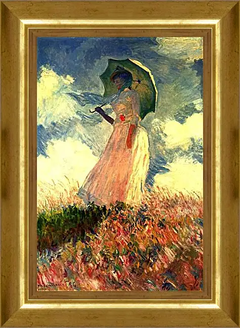 Картина в раме - Woman With Sunshade. Клод Моне