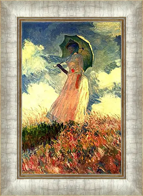 Картина в раме - Woman With Sunshade. Клод Моне