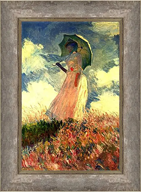 Картина в раме - Woman With Sunshade. Клод Моне