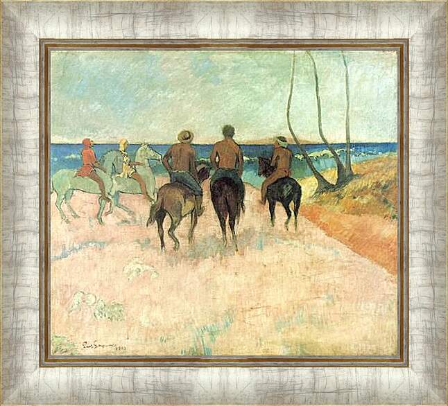 Картина в раме - Cavaliers sur la plage I. Поль Гоген