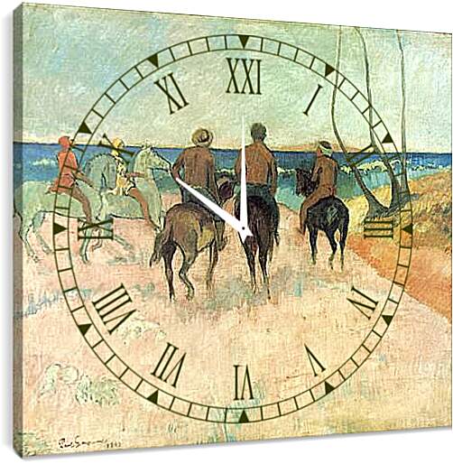 Часы картина - Cavaliers sur la plage I. Поль Гоген