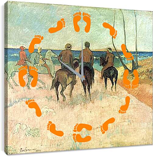 Часы картина - Cavaliers sur la plage I. Поль Гоген