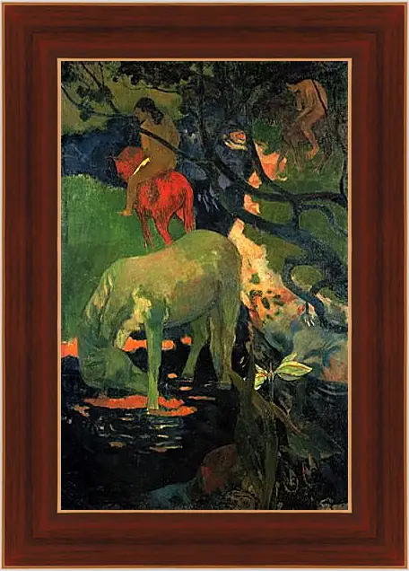 Картина в раме - Le cheval blanc. Поль Гоген