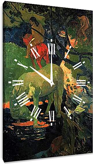 Часы картина - Le cheval blanc. Поль Гоген