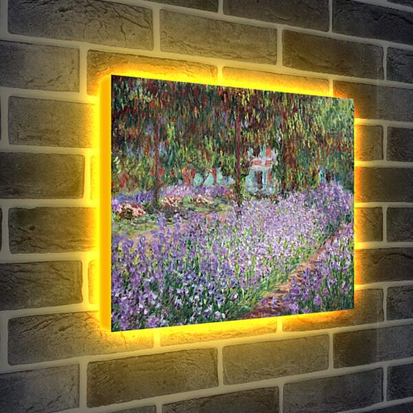 Лайтбокс световая панель - ирисовый сад. Клод Моне