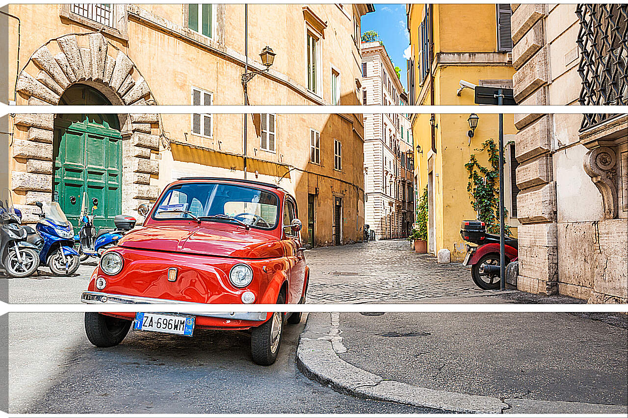 Модульная картина - Fiat Nuova 500 на улице Рима