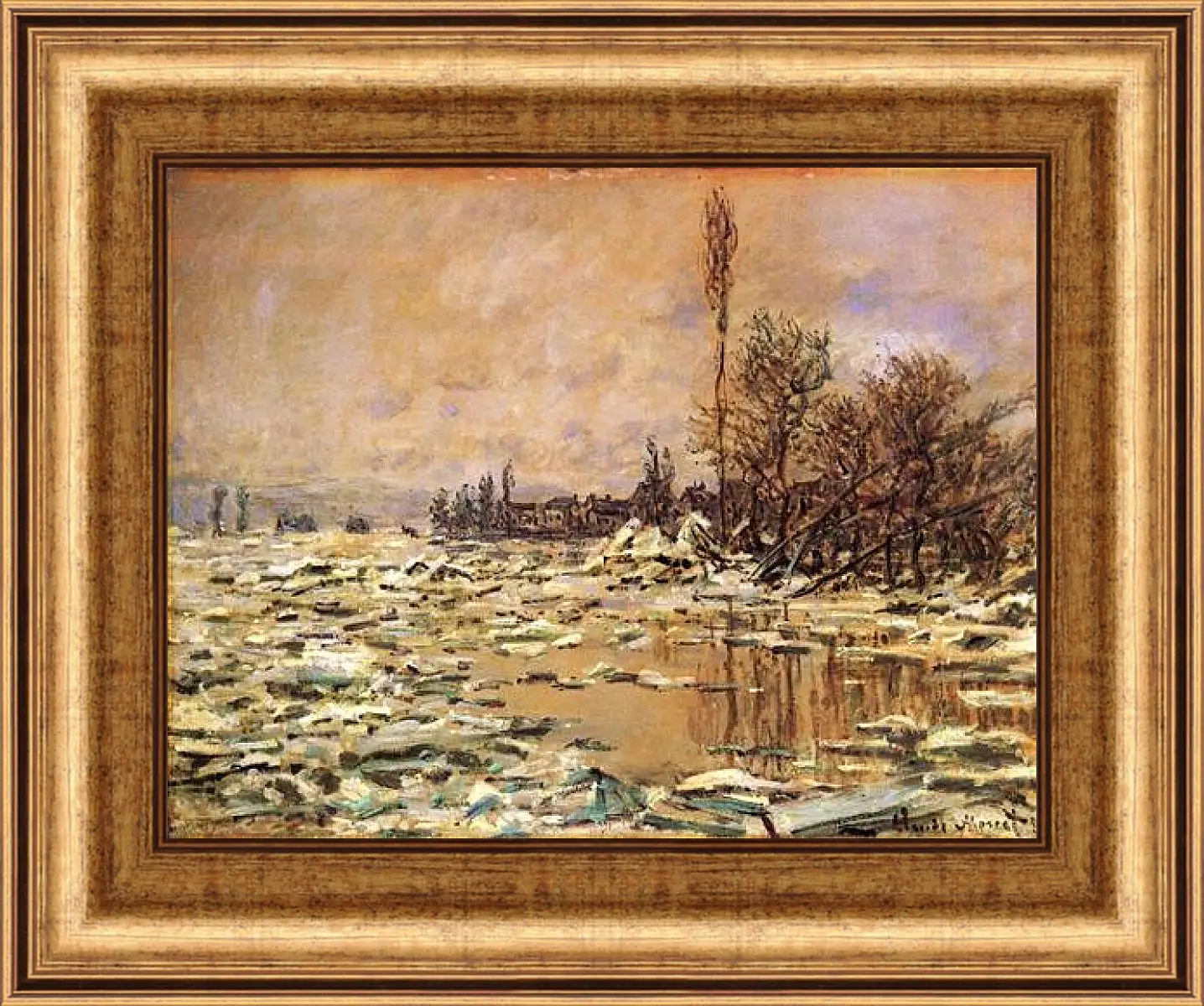 Картина в раме - The Ice Impact. Клод Моне