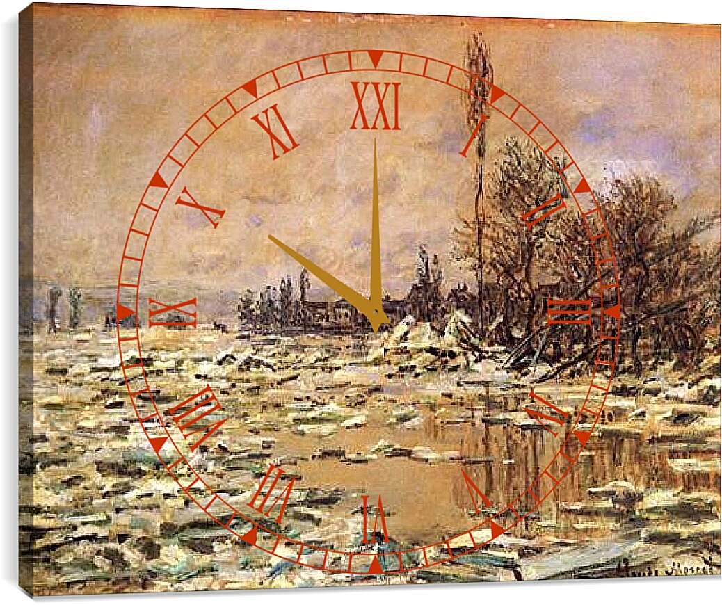 Часы картина - The Ice Impact. Клод Моне