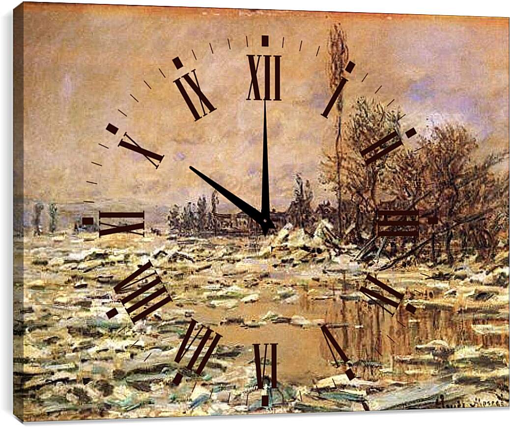 Часы картина - The Ice Impact. Клод Моне