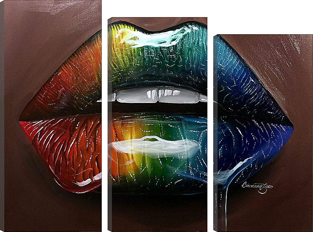 Модульная картина - Разноцветные губы