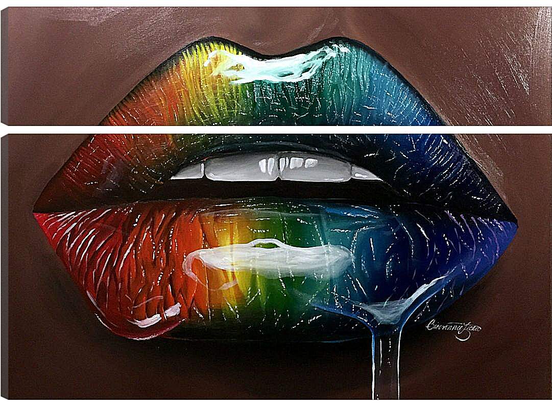 Модульная картина - Разноцветные губы