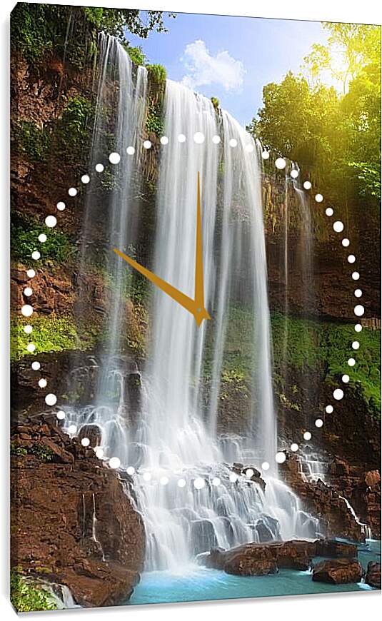 Часы картина - Белый струи водопада