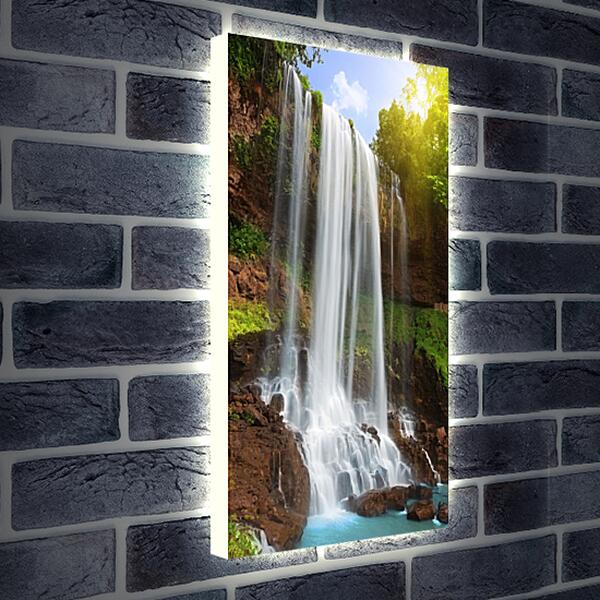 Лайтбокс световая панель - Белый струи водопада