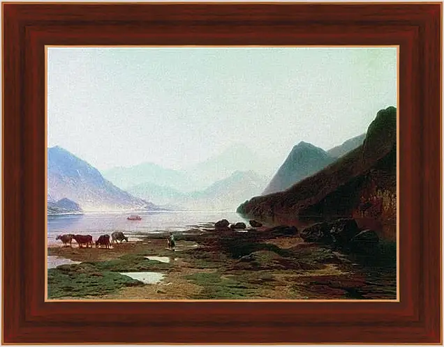 Картина в раме - Швейцарский вид. Мещерский Арсений