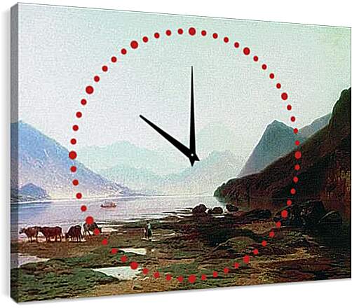 Часы картина - Швейцарский вид. Мещерский Арсений