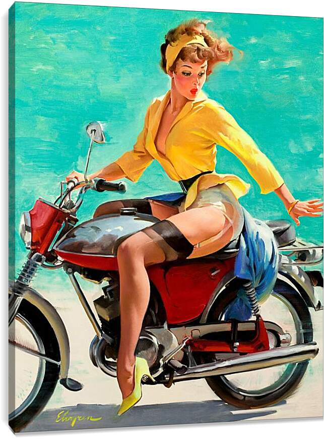 Постер и плакат - На мотоцикле
