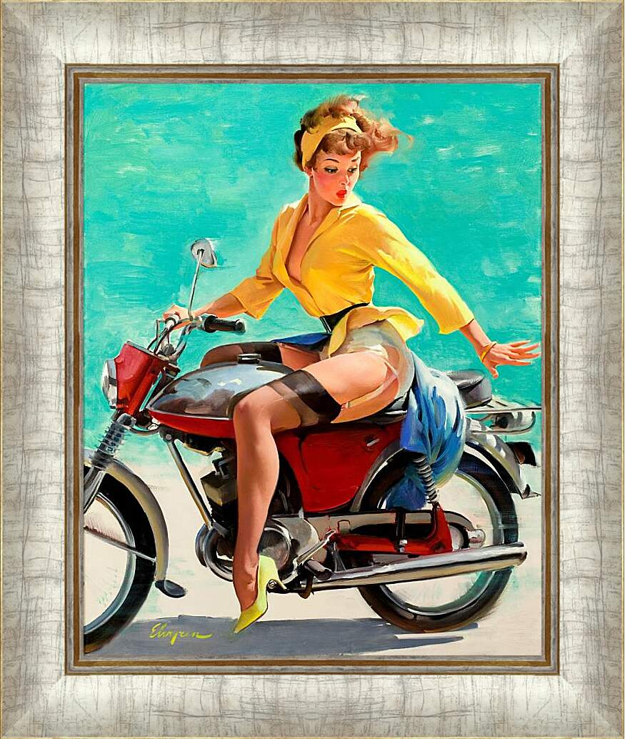 Картина в раме - На мотоцикле